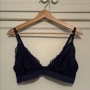 Elegant Navy Lace Bralette